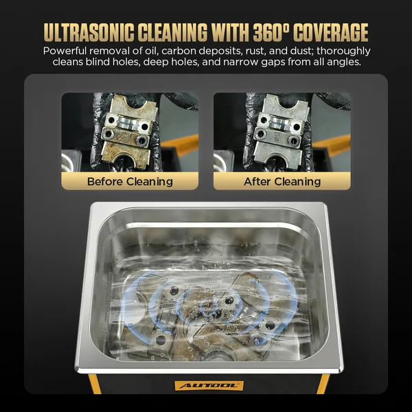 AUTOOL CT85 10 L 4-Transducer Heated Ultrasonic Parts Cleaner