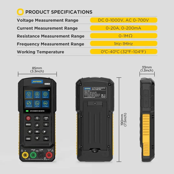 AUTOOL DM301 Automotive Multimeter with Oscilloscope