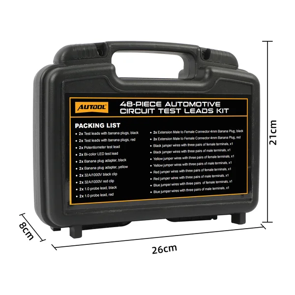 AUTOOL 48-Piece Automotive Test Lead Kit for Multimeters