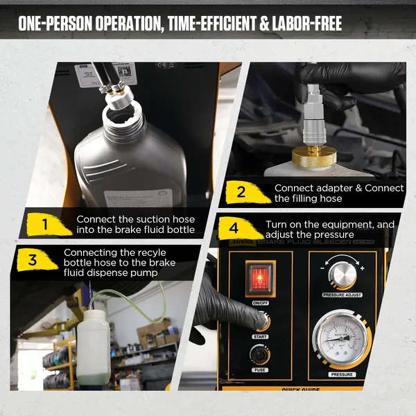AUTOOL AST605 Pneumatic Pulsating Brake Fluid Exchanger with 3 Connectors