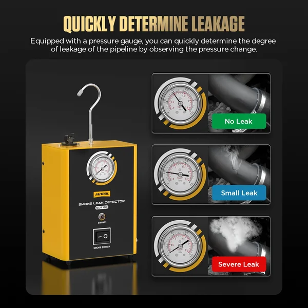 AUTOOL SDT60 Automotive Smoke Leak Detector with Built-In Air Pump & Pressure Gauge