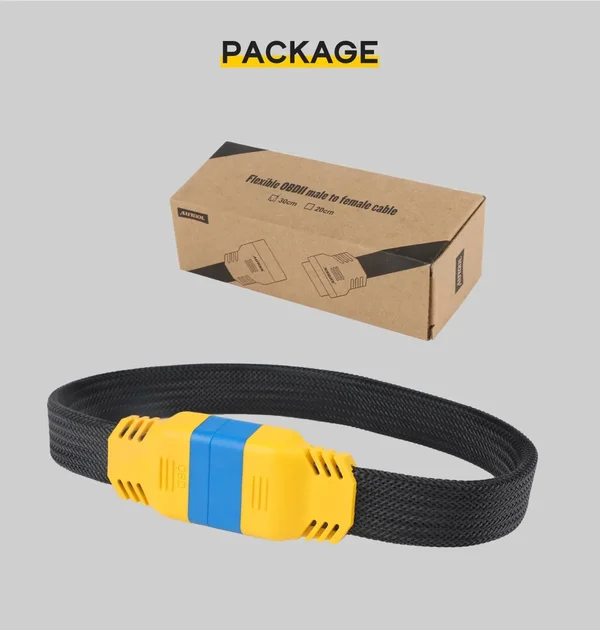 AUTOOL 60cm Braided OBD2 Extension Cable