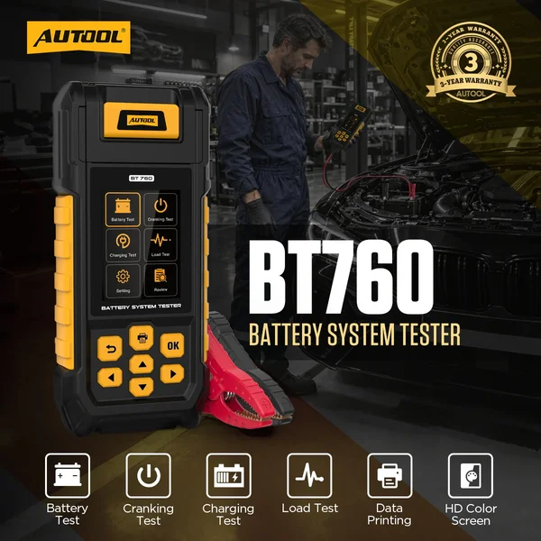 AUTOOL BT760 Automotive Battery Tester with Thermal Printer
