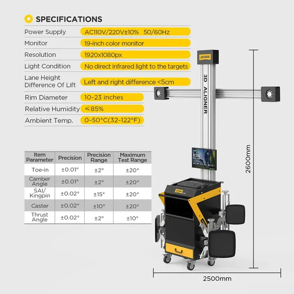 AUTOOL XC505 3D Wheel Alignment Machine with Mobile Workstation
