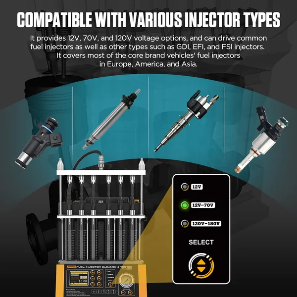AUTOOL FN606 6-Cylinder GDI/EFI/FSI Fuel Injector Cleaner and Tester
