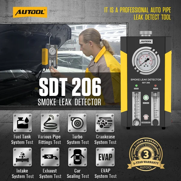 AUTOOL SDT206 Dual-Pump Automotive Smoke Machine