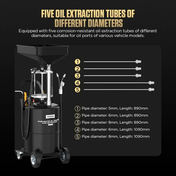 AUTOOL OD720 70 L Pneumatic Oil Extractor and Drainer with 10 L Measuring Cup
