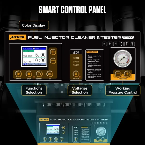 AUTOOL CT500 6-Cylinder GDI/EFI/FSI Fuel Injector Cleaner and Tester