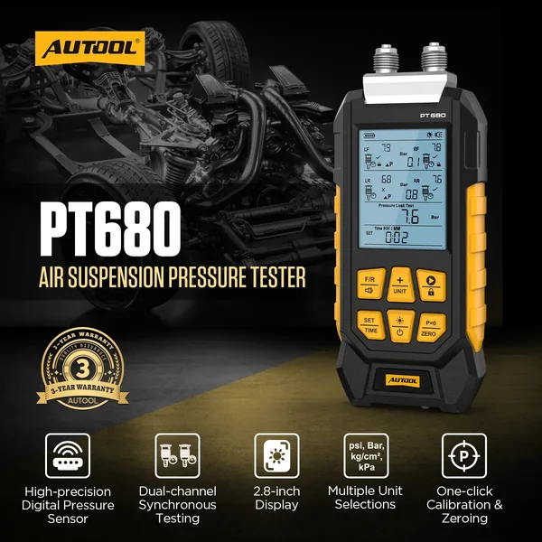 AUTOOL PT680 Dual-Channel Air Suspension Pressure Tester