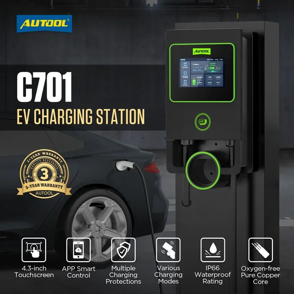 AUTOOL C701 Wall-Mounted Type 2 EV Charging Station