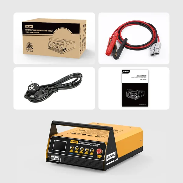 AUTOOL EM365 ECU Programming Power Supply & Lead-Acid Battery Charger with 400A Forced Start