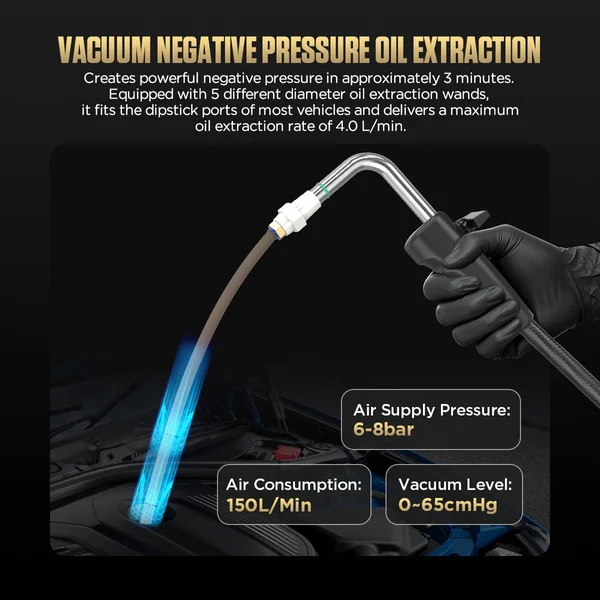 AUTOOL OD750 100 L Pneumatic Oil Extractor and Drainer with 12 L Sight Cup