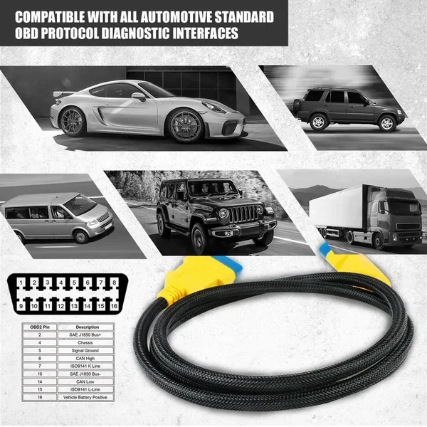 AUTOOL 100cm Braided OBD2 Extension Cable