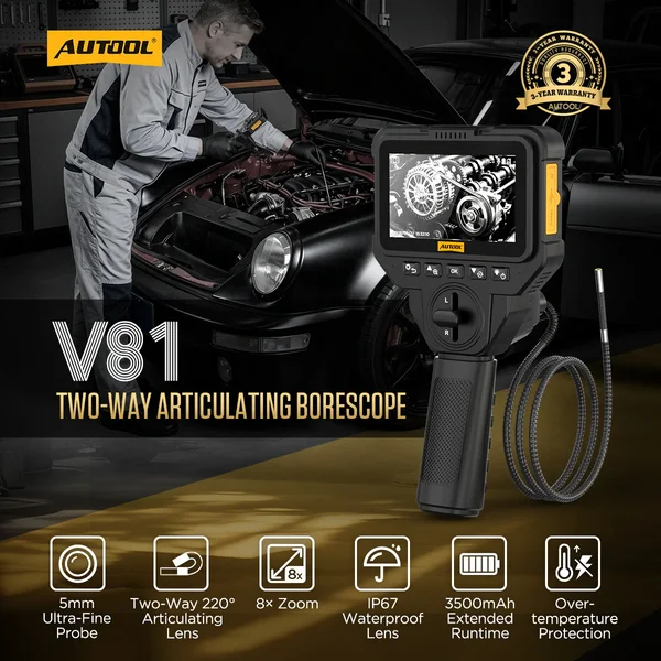 AUTOOL V81 5 mm Two-Way Articulating Borescope