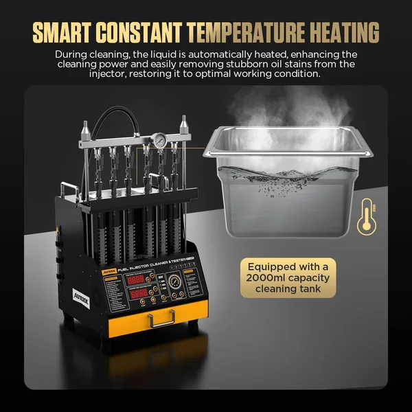 AUTOOL CT450 6-Cylinder Heated GDI/EFI/FSI Fuel Injector Cleaner and Tester