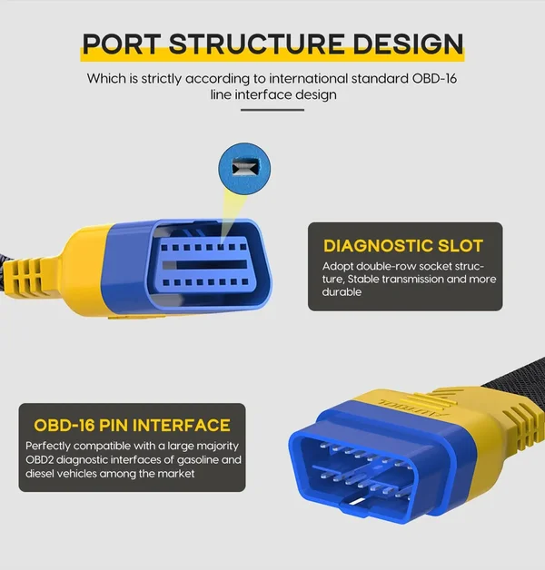 AUTOOL 60cm Braided OBD2 Extension Cable
