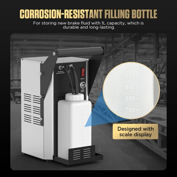 AUTOOL AST609 Two-Wheel Pulsating Brake Fluid Changer with 7 Adapters