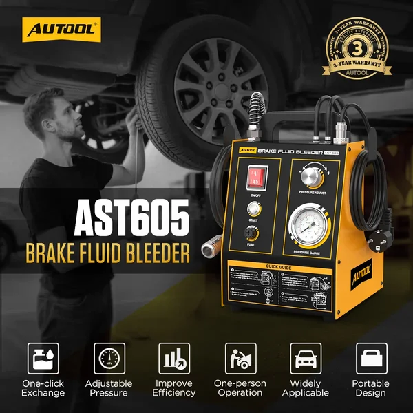 AUTOOL AST605 Pneumatic Pulsating Brake Fluid Exchanger with 3 Connectors