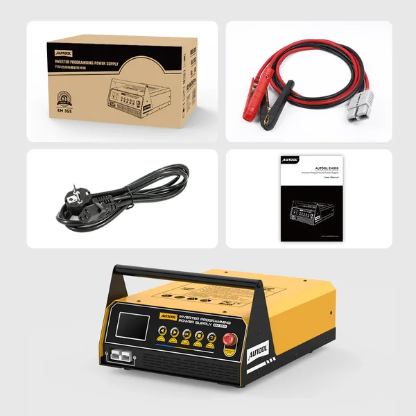 AUTOOL EM355 ECU Programming Power Supply & 12V AGM/Lead-Acid Battery Charger