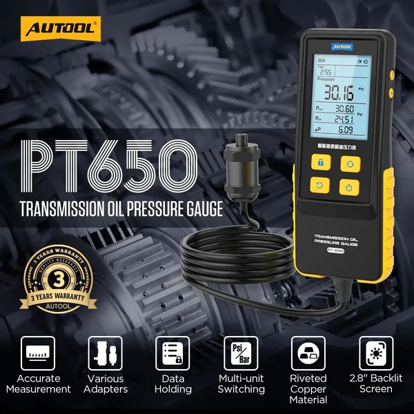 AUTOOL PT650 Digital Transmission Oil Pressure Tester Kit
