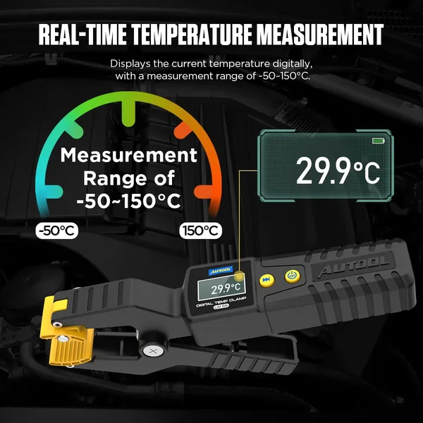 AUTOOL LM55 Pipe Clamp Temperature Meter with Waveform Recording
