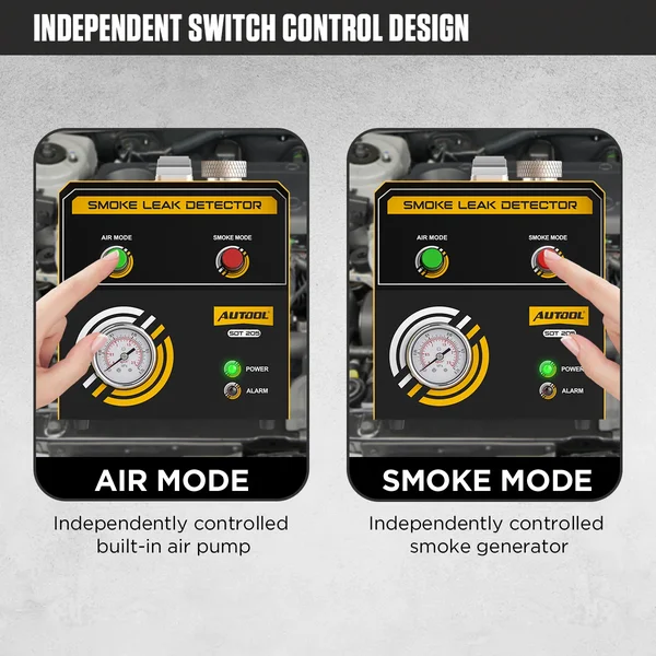 AUTOOL SDT205 Automotive Smoke Leak Detector with Air & Smoke Modes