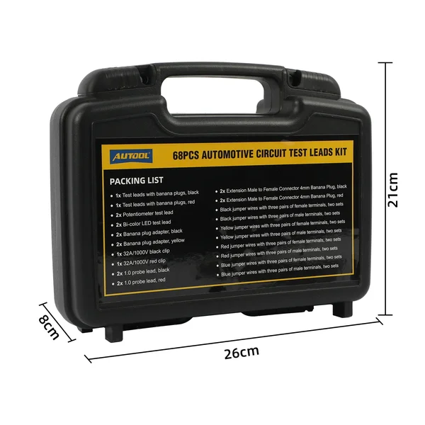 AUTOOL 68-Piece Automotive Test Lead Kit for Multimeters