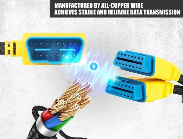AUTOOL 35cm 1-to-2 OBD2 Splitter Cable
