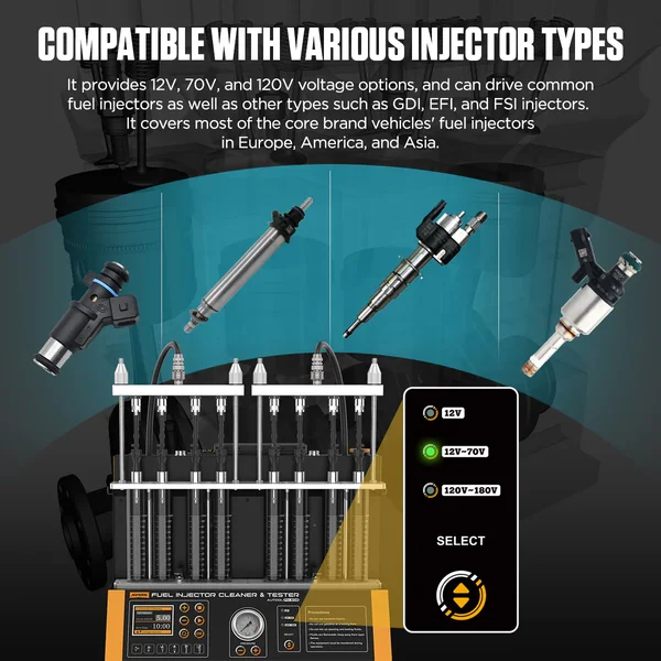 AUTOOL FN608 8-Cylinder Twin-Pump GDI/EFI/FSI Fuel Injector Cleaner and Tester