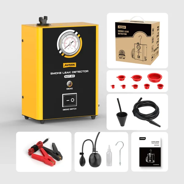 AUTOOL SDT60 Automotive Smoke Leak Detector with Built-In Air Pump & Pressure Gauge