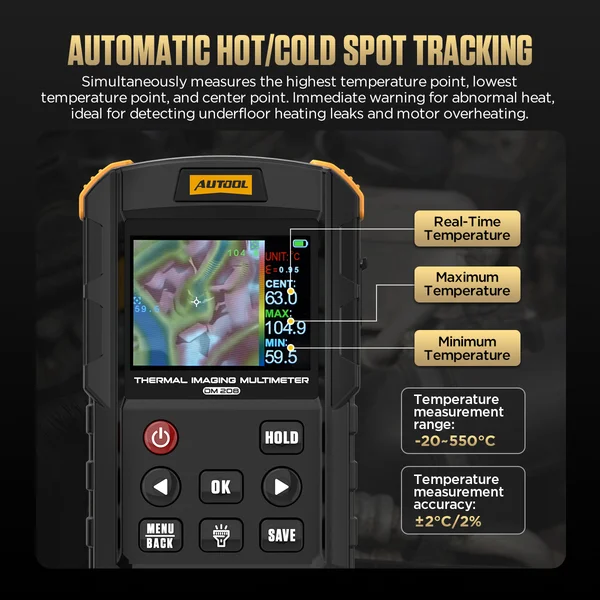 AUTOOL DM208 True RMS Digital Multimeter with Thermal Imaging