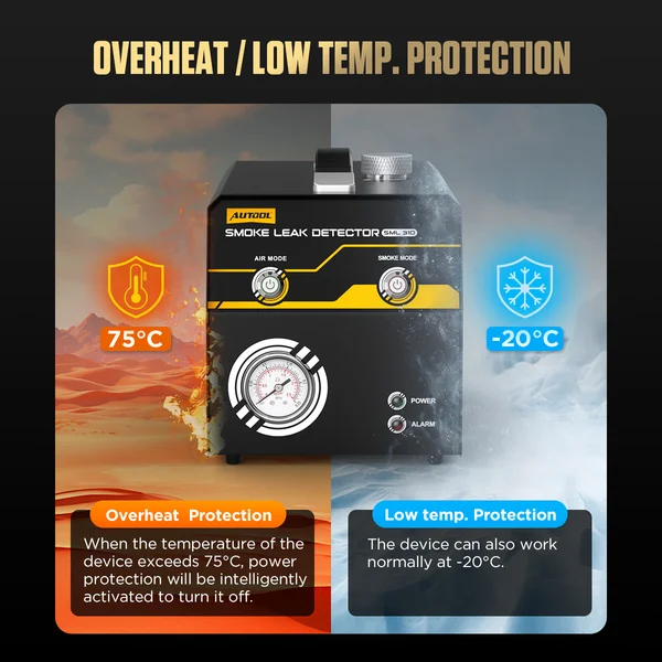 AUTOOL SML310 Automotive Smoke Leak Detector with Mechanical Pressure Gauge