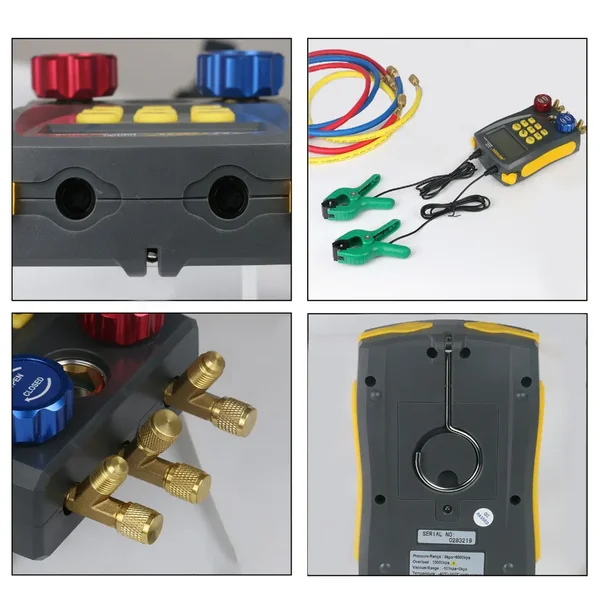 AUTOOL LM120+ Digital Manifold Gauge with T1/T2 Clamp Inputs