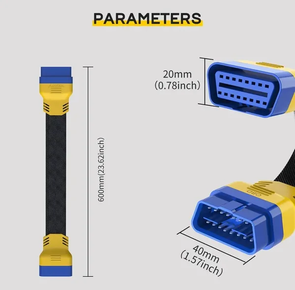 AUTOOL 20cm/30cm Gooseneck OBD2 Extension Cable