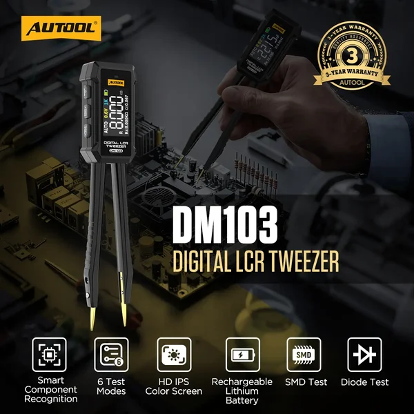 AUTOOL DM103 Digital LCR Tweezer for SMD Components
