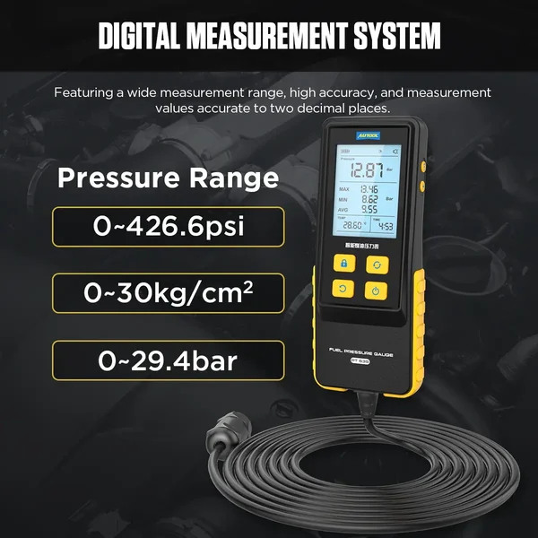 AUTOOL PT635 Digital Fuel Pressure & Temperature Tester Kit