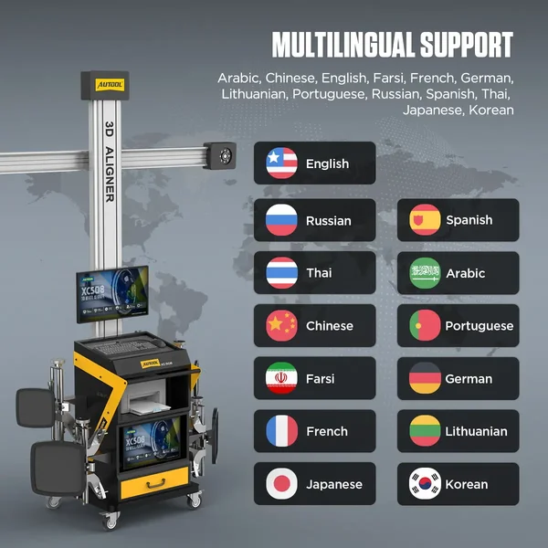 AUTOOL XC508 3D Wheel Alignment Machine with 5 MP Auto-Tracking Cameras