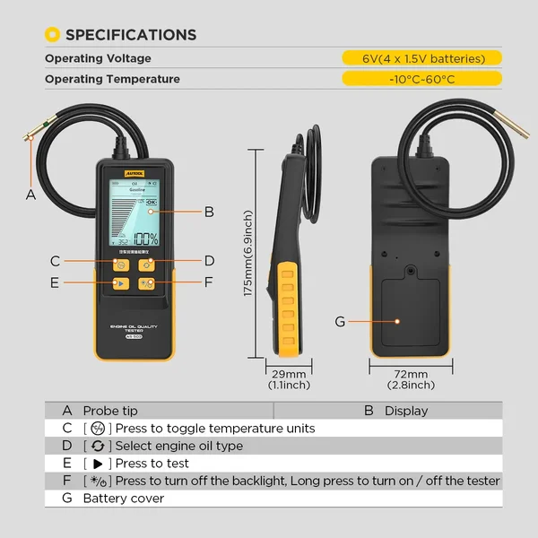 AUTOOL AS503 Engine Oil Quality Tester