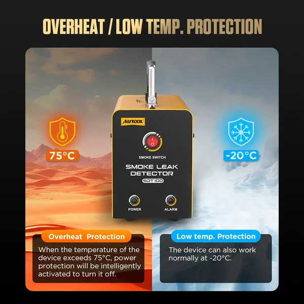 AUTOOL SDT100 Automotive Smoke Leak Detector with Built-In Air Pump