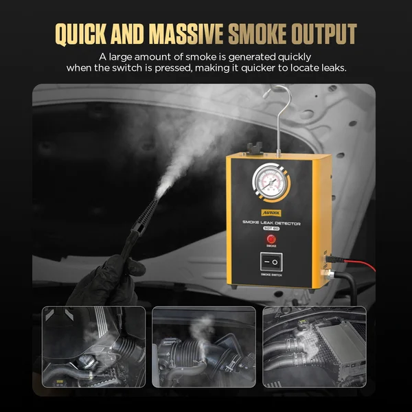 AUTOOL SDT60 Automotive Smoke Leak Detector with Built-In Air Pump & Pressure Gauge