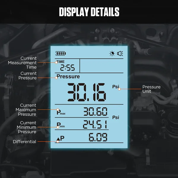 AUTOOL PT630 Digital Automotive Fuel Pressure Gauge
