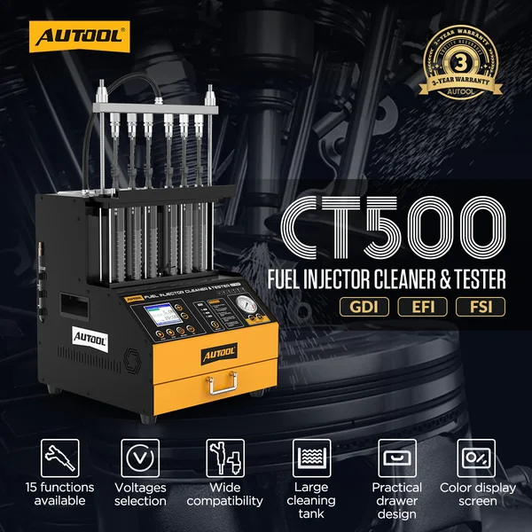 AUTOOL CT500 6-Cylinder GDI/EFI/FSI Fuel Injector Cleaner and Tester