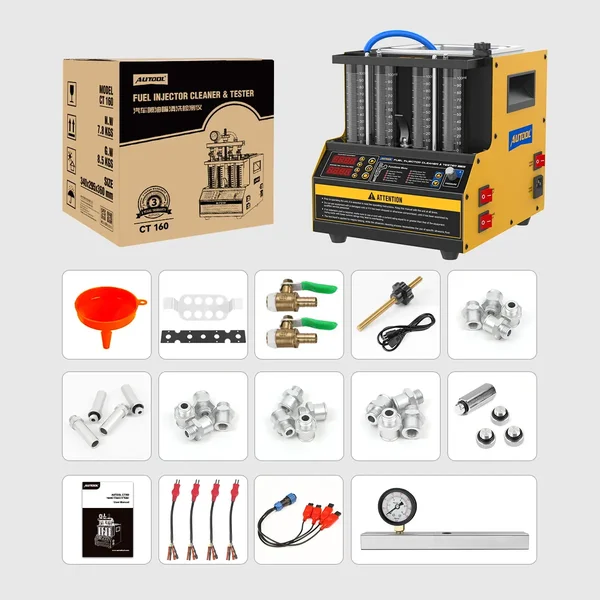 AUTOOL CT160 4-Cylinder Heated Fuel Injector Cleaner and Tester