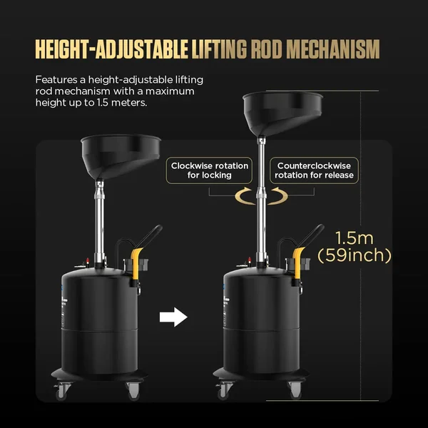 AUTOOL OD710 70 L Pneumatic Waste Oil Drainer with 20 L Catch Pan