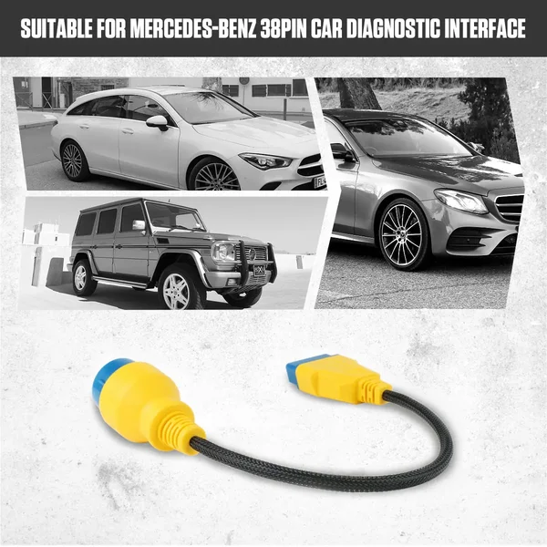 AUTOOL Mercedes-Benz 38-Pin to 16-Pin 42cm OBD2 Adapter Cable
