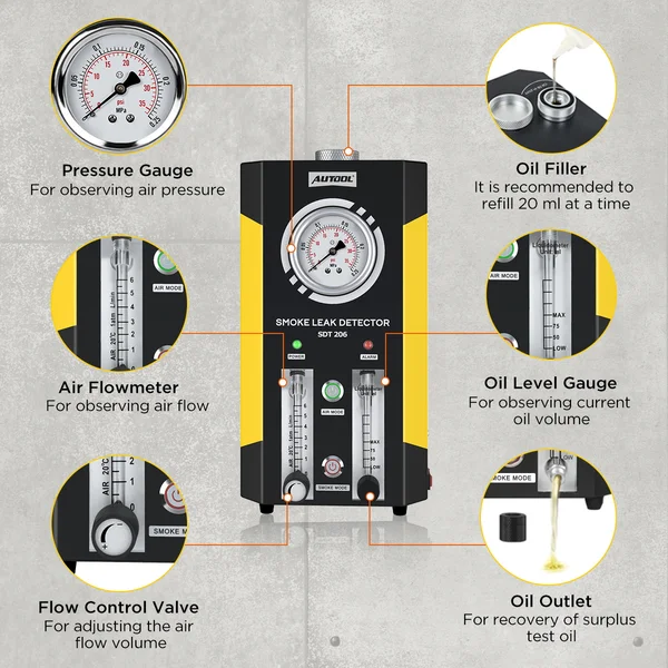 AUTOOL SDT206 Dual-Pump Automotive Smoke Machine