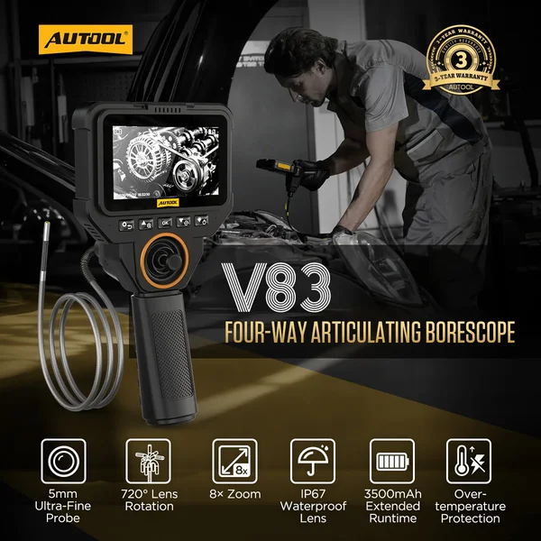 AUTOOL V83 5 mm Four-Way Articulating Borescope
