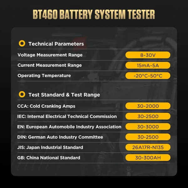 AUTOOL BT460 Automotive Battery Tester with Load Test
