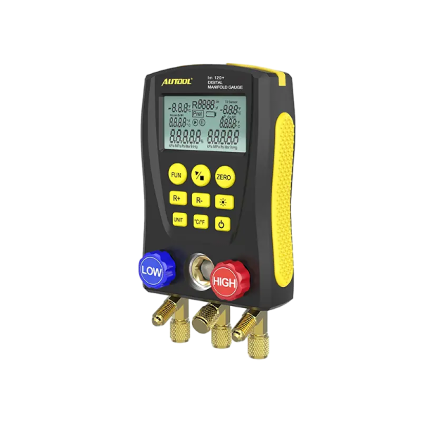 AUTOOL LM120+ Digital Manifold Gauge with T1/T2 Clamp Inputs