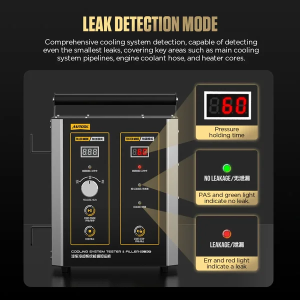 AUTOOL SC301 Cooling System Pressure Tester & Coolant Vacuum Filler